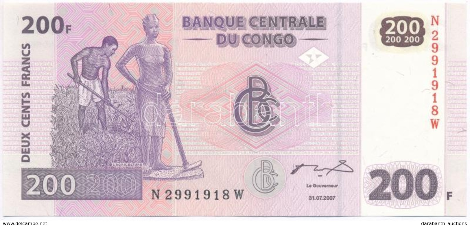 Kongó 2007. 200Fr T:I
Congo 2007. 200 Francs C:UNC - Unclassified