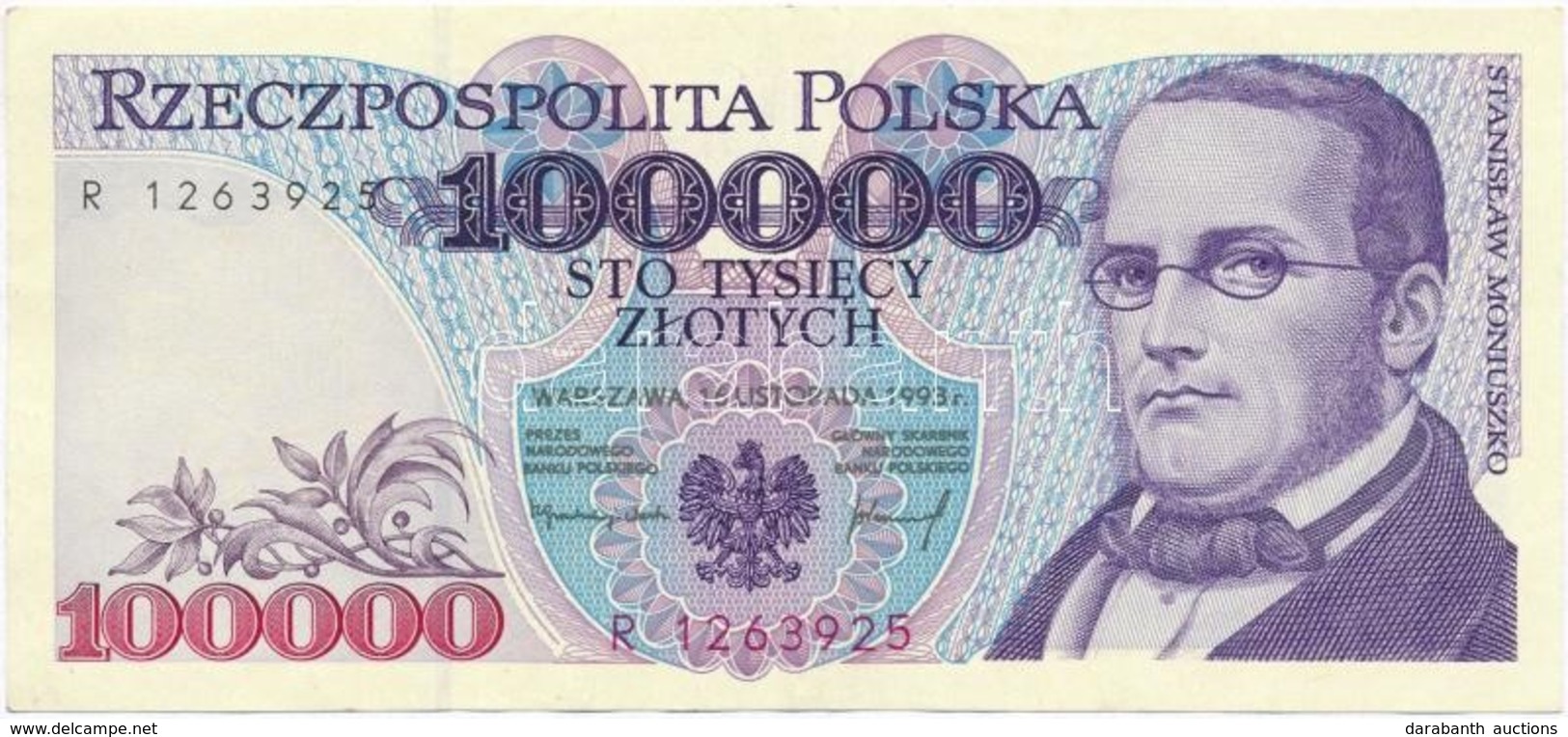Lengyelország 1993. 100.000Zl T:II 
Poland 1993. 100.000 Zlotych C:XF
Krause KM#160 - Unclassified