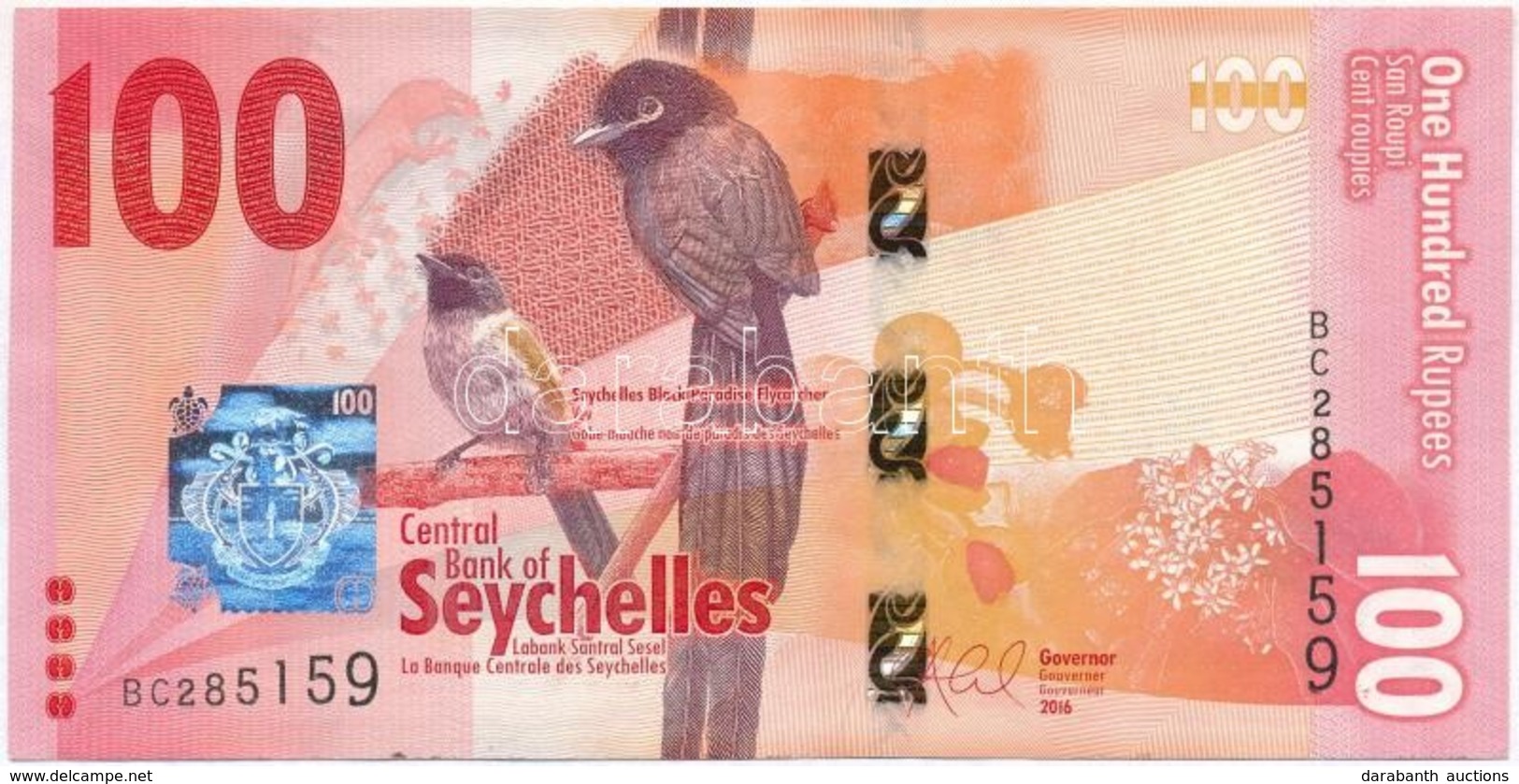 Seychelle-szigetek 2016. 100R T:I- 
Seychelles 2016. 100 Rupees C:AU - Unclassified