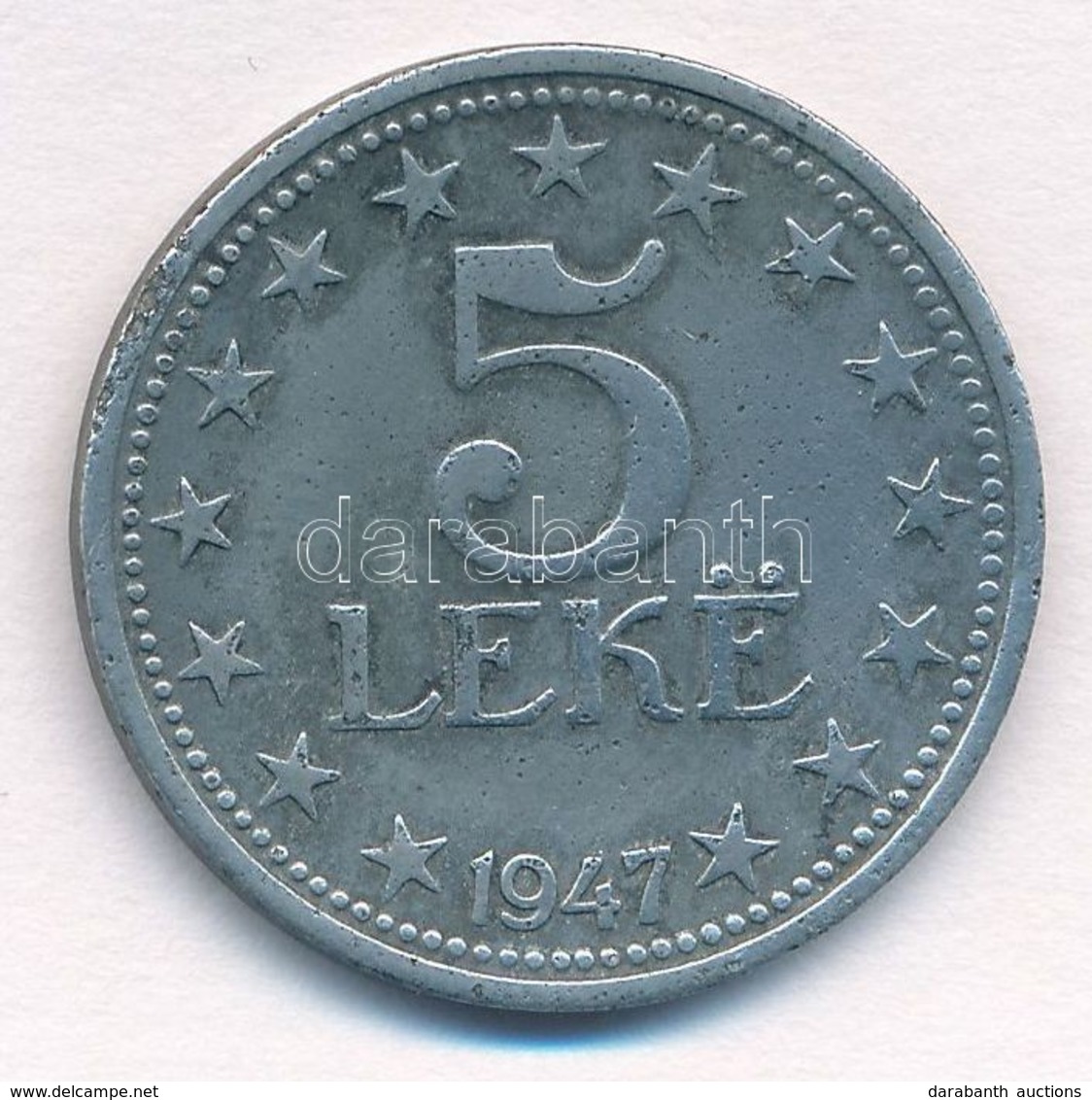 Albánia 1947. 5L Zn T:2-
Albania 1947. 5 Leke Zn C:VF - Unclassified