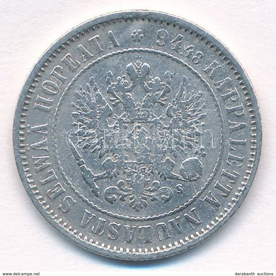 Finnország 1874S 1M Ag 'II. Miklós' T:2- 
Finland 1874S 1 Markka Ag 'Nicholas II' C:VF 
Krause KM#3.2 - Unclassified