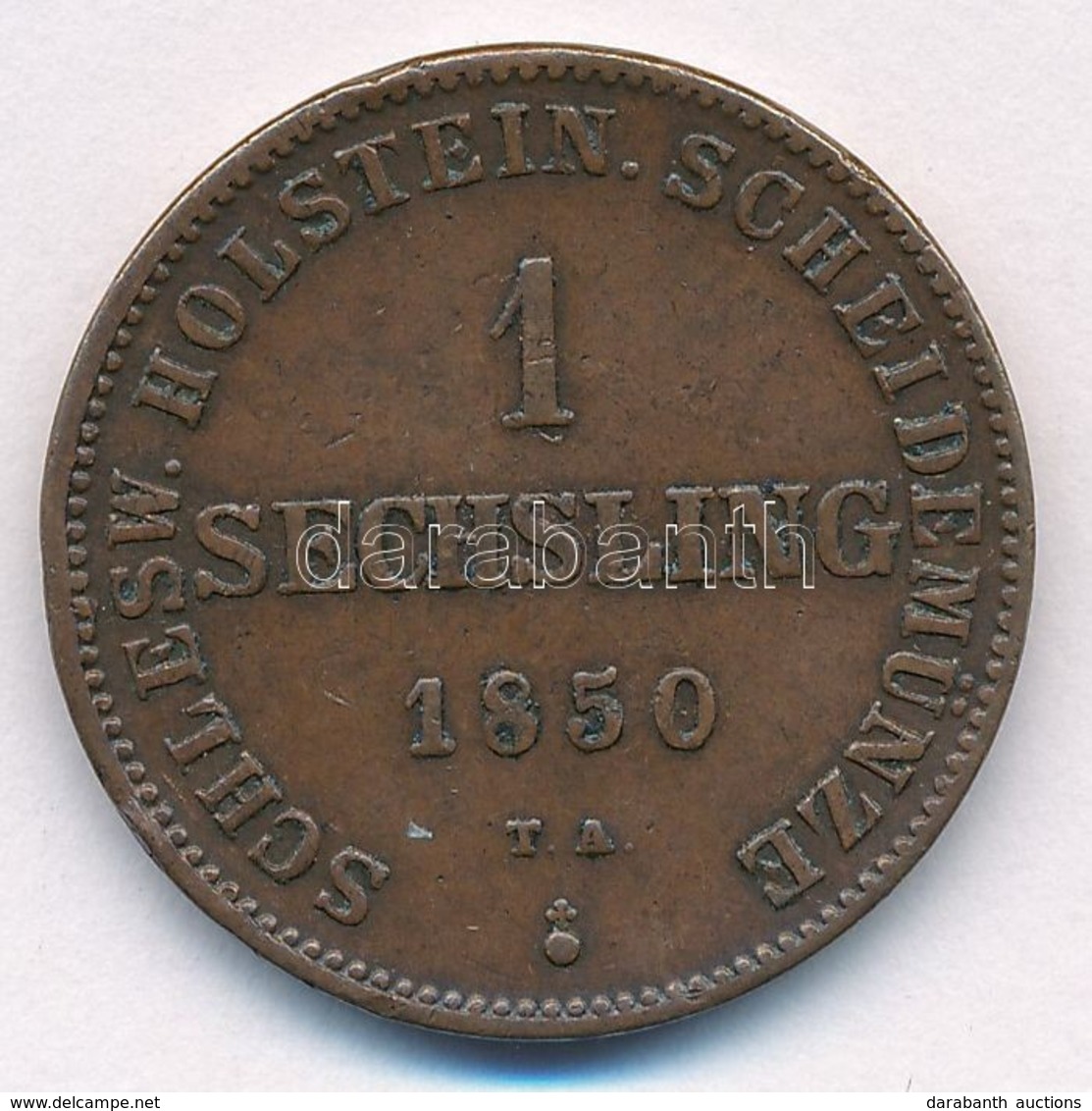 Német Államok / Schleswig-Holstein / Átmeneti Kormányzat 1850TA 1S Cu T:2- Kis Ph. 
German States / Schleswig-Holstein / - Ohne Zuordnung