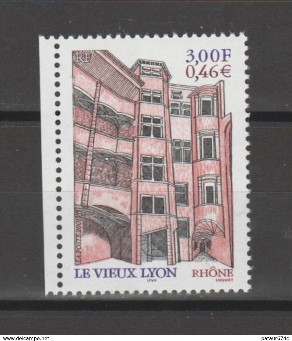 FRANCE / 2001 / Y&T N° 3390 ** : Le Vieux-Lyon (Rhône) X 1 BdF G - Gomme D'origine Intacte - Neufs