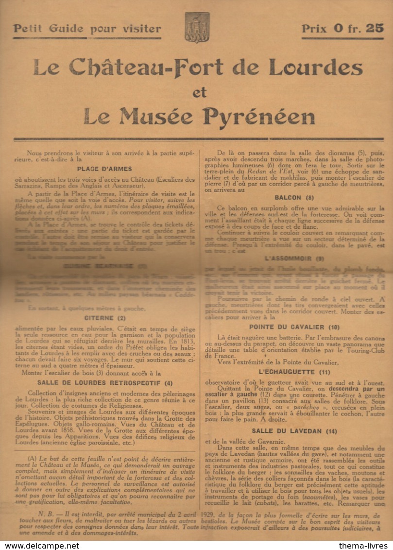 Lourdes /Betharram (65 Hautes Pyrénées) :  Guide Pour Visiter Par LE BONDIDIER   (PPP21077) - Publicités