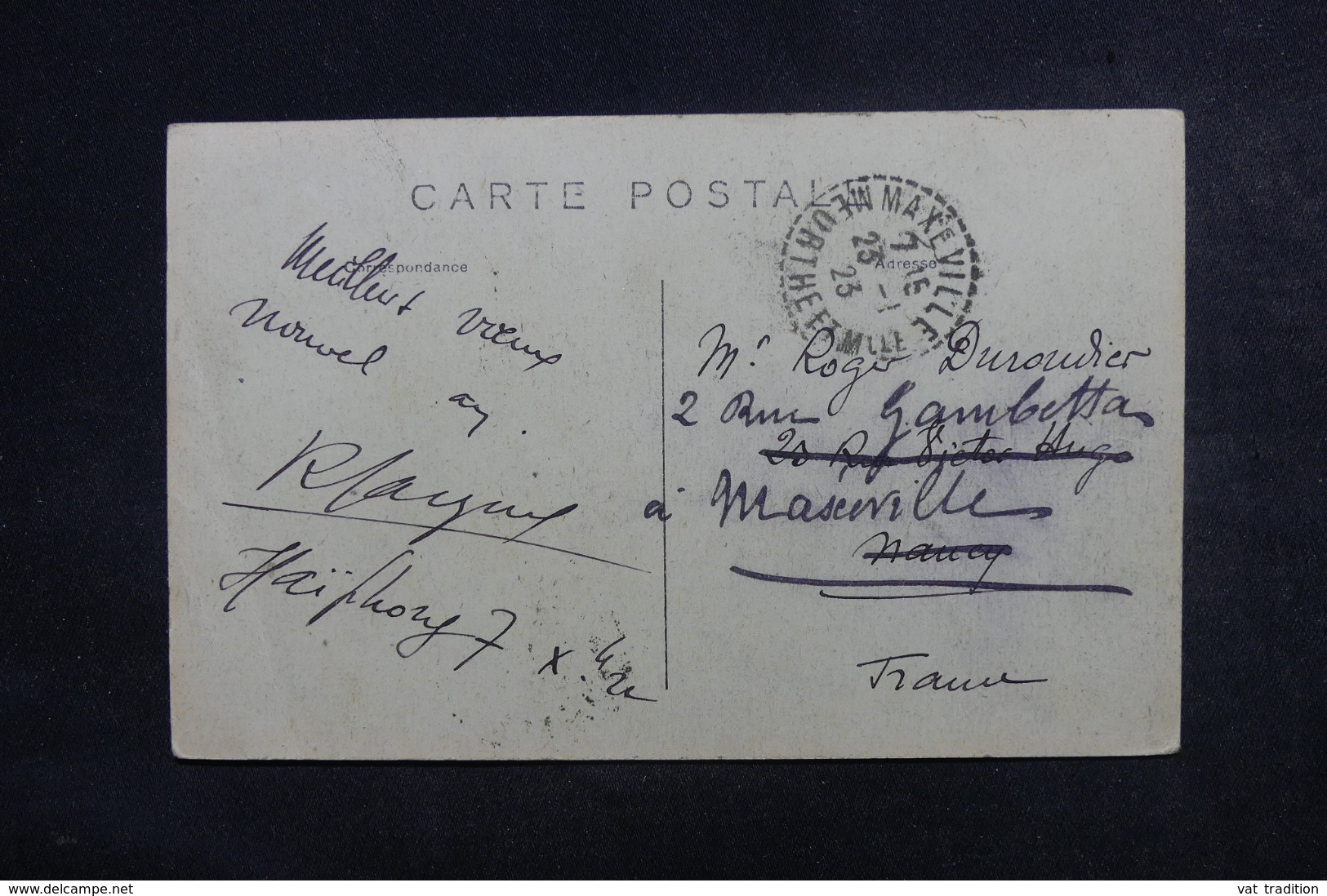 HOÏ -HAO - Affranchissement Plaisant Sur Carte Postale De Hongay En 1923 Pour La France - L 46810 - Briefe U. Dokumente