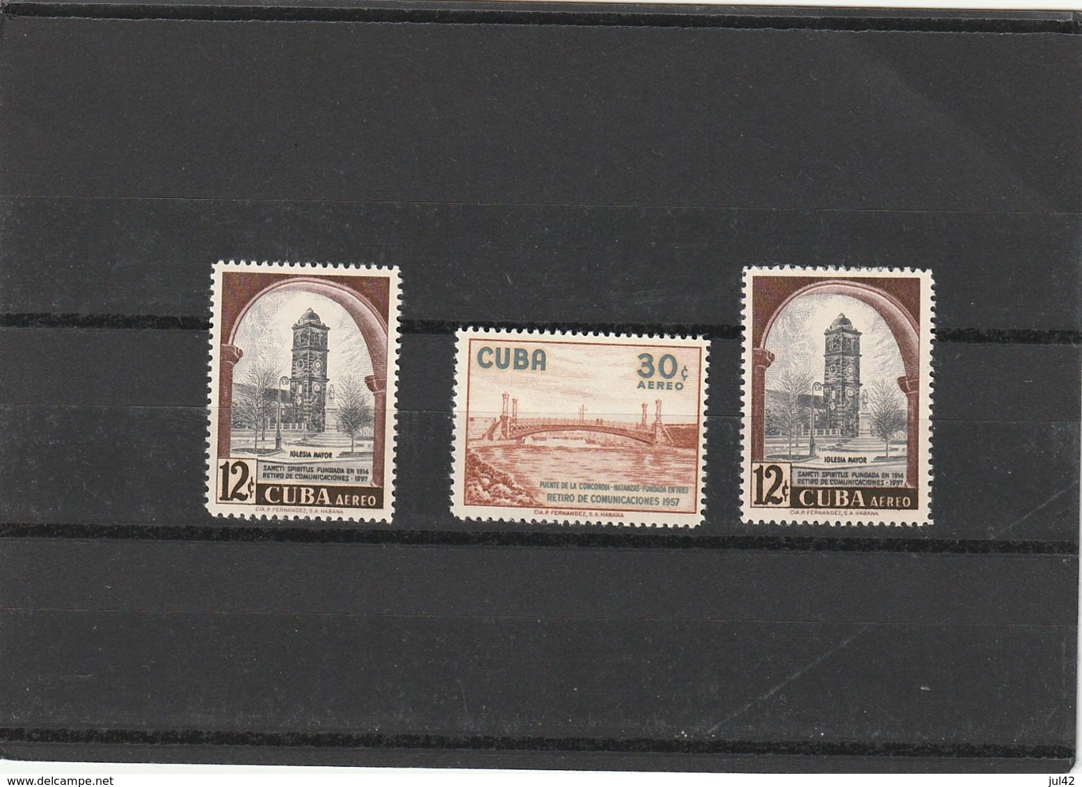 Cuba 1957 Scott C 176MH (2x), 177 MH, Yvert PA 176 (2x), 177 - Altri & Non Classificati