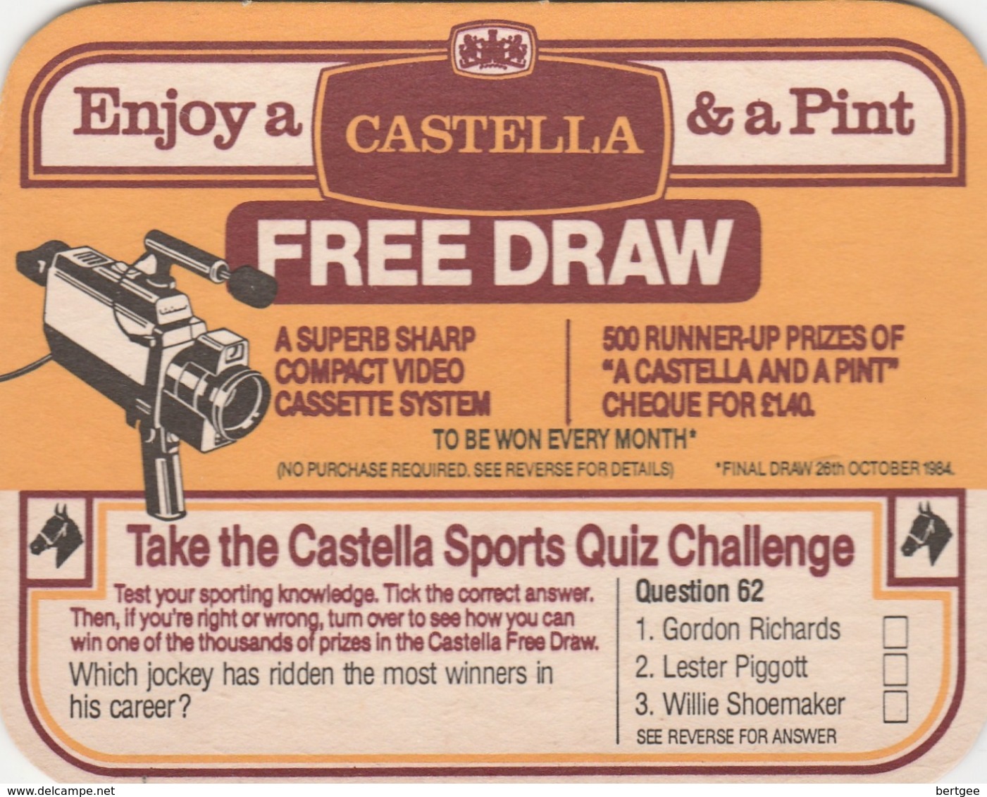 BEERMAT - CASTELLA - TAKE THE SPORTS QUIZ CHALLENGE - Bierviltjes