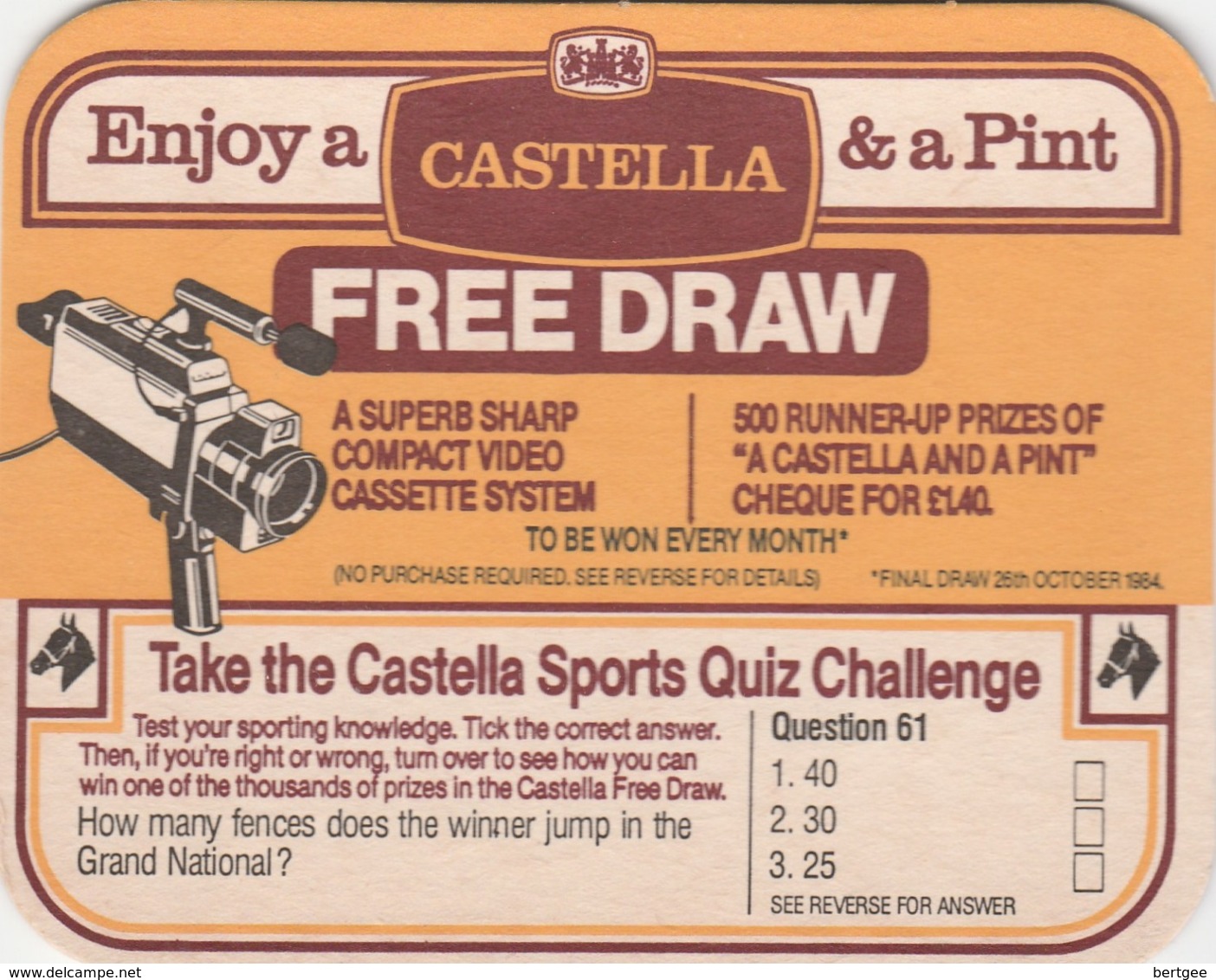 BEERMAT - CASTELLA - TAKE THE SPORTS QUIZ CHALLENGE - Bierviltjes