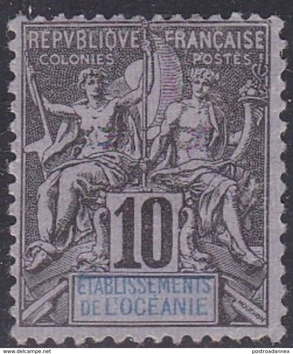 French Oceania, Scott #6, Mint No Gum, Navigation And Commerce, Issued 1892 - Ongebruikt