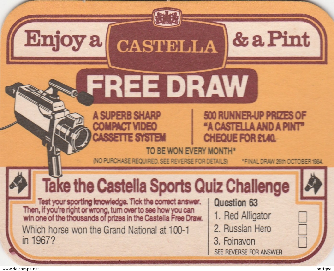 BEERMAT - CASTELLA - TAKE THE SPORTS QUIZ CHALLENGE - Bierviltjes