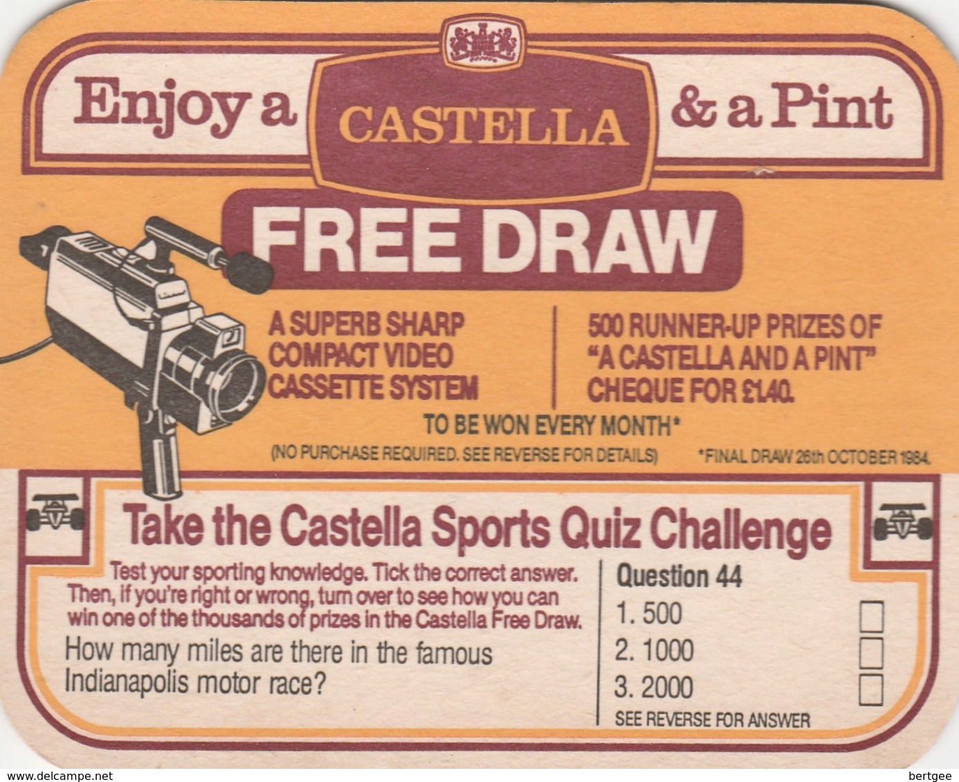 BEERMAT - CASTELLA - TAKE THE SPORTS QUIZ CHALLENGE - Bierviltjes