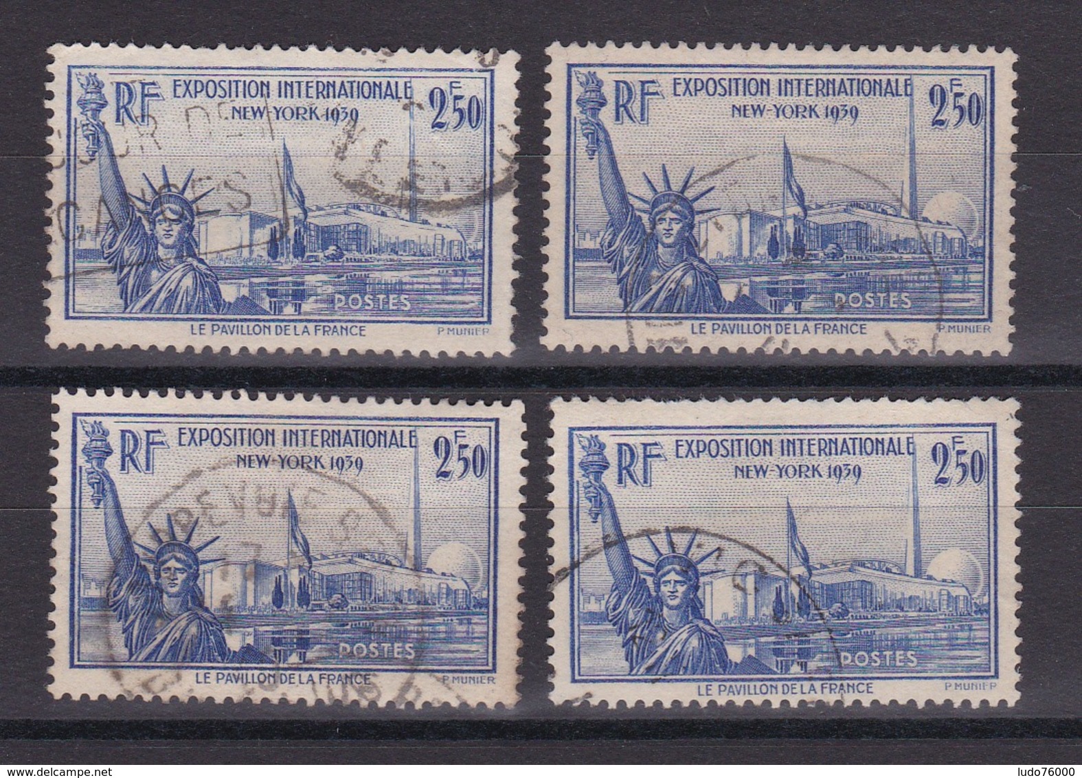 CP 151/ N° 458 OBL COTE 44€ / 4 TIMBRES - Collections