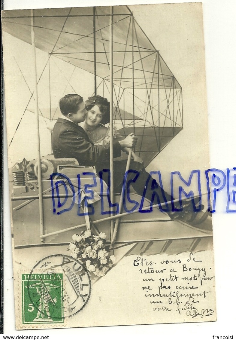 Montage Photographique. Couple Dans Un Avion. 1911 - Autres & Non Classés