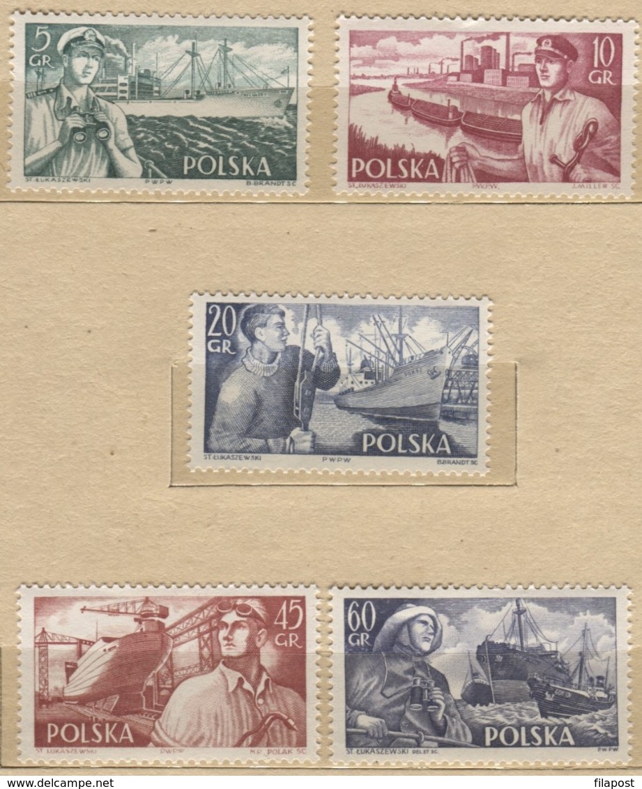 Poland 1956 Polish Ships - Ocean, Sea, Ship MNH** - Nuevos