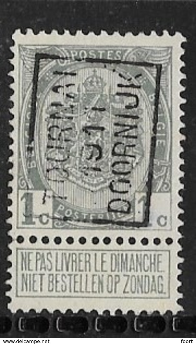 Tournai 1911  Nr. 1654A - Roller Precancels 1910-19