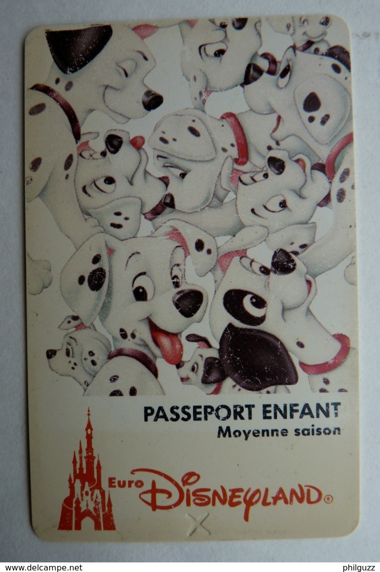 BILLET D'ENTREE CARTE PASS WALT DISNEY PARC EURODISNEY 022 DISNEYLAND LES 101 DALMATIENS - Tickets D'entrée