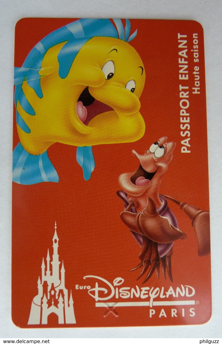 BILLET D'ENTREE CARTE PASS WALT DISNEY PARC EURODISNEY 023 DISNEYLAND LA PETITE SIRENE - Tickets - Entradas