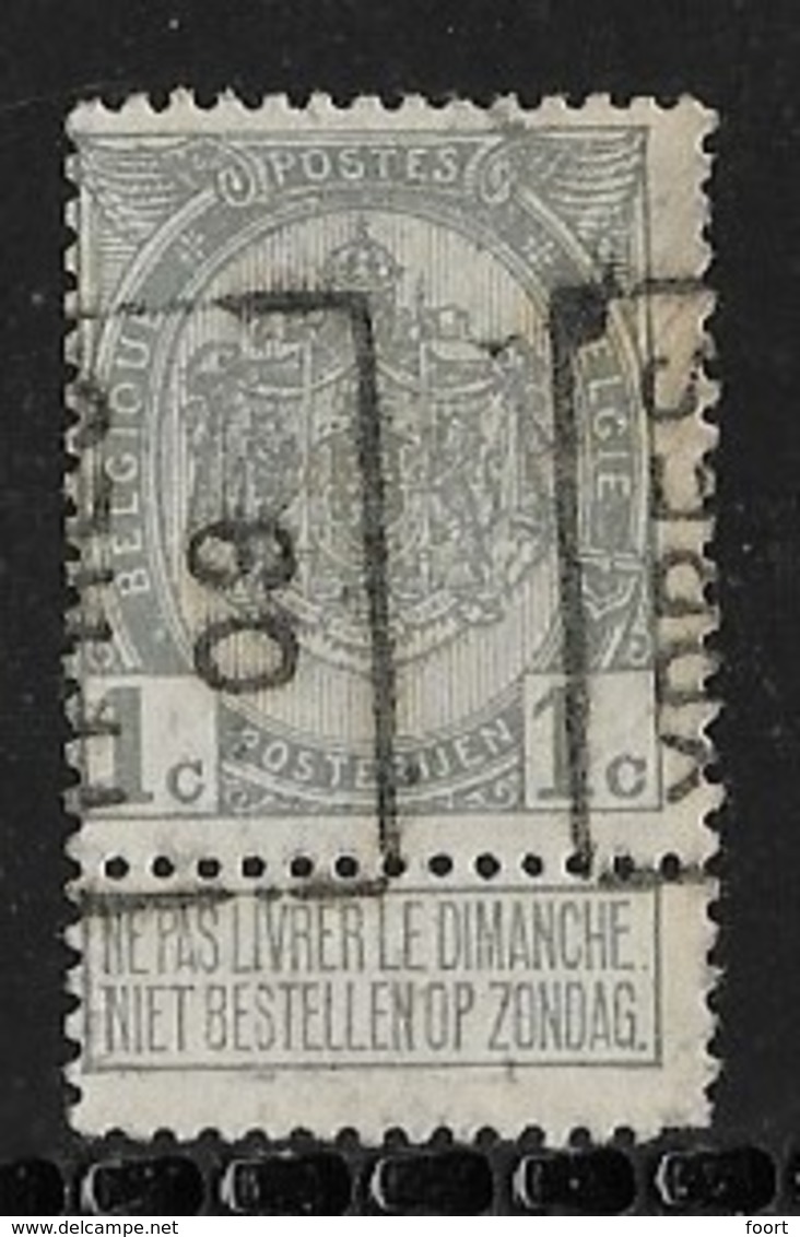 Ypres 1909  Nr. 1355A - Rolstempels 1900-09