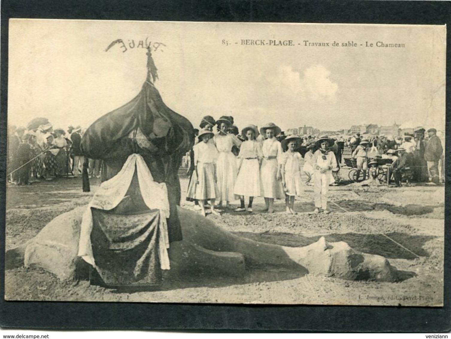 CPA - BERCK PLAGE - Travaux De Sable - Le Chameau, Très Animé - Berck