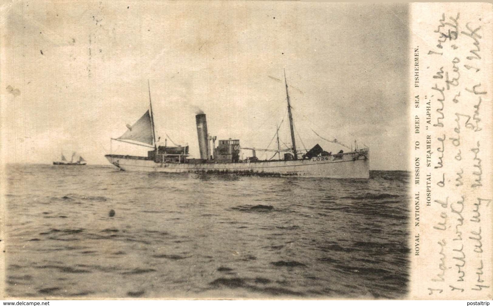 RARE Navire HOPITAL "ALPHA " --"Royal National Mission To Deep Sea Fishermen HOSPITAL STEAMER - Altri & Non Classificati