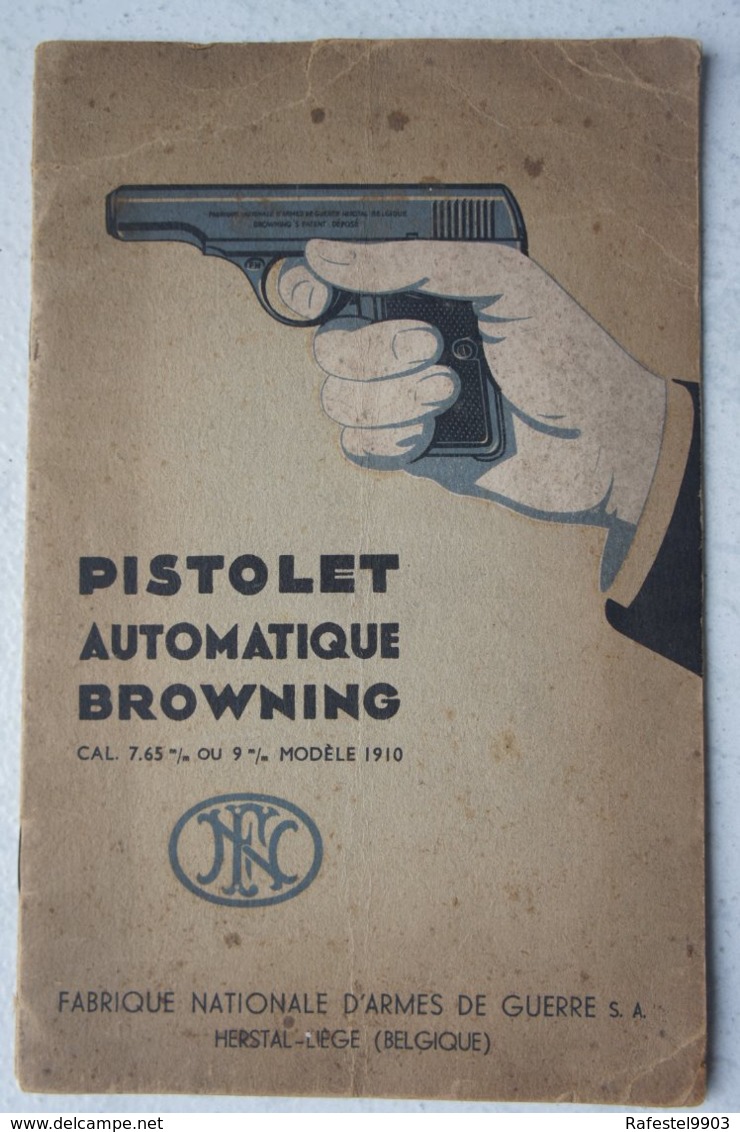 Broche Publicité Pistolet BROWNING Automatique Cal 7.65 Mod 1910 FN Herstal Liège Catalogue - Publicités