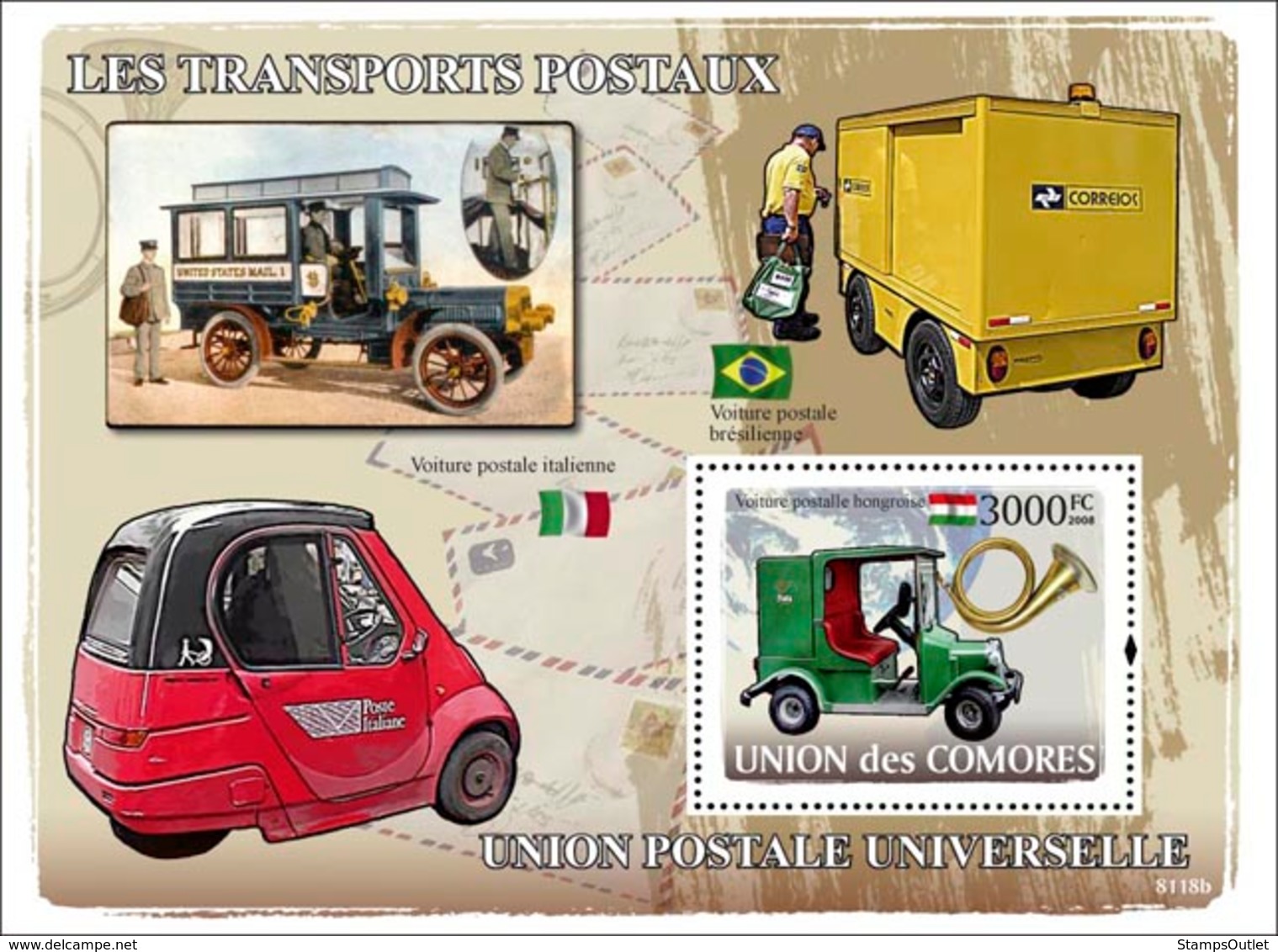 COMORES 2008 - Post Transports. YT 126, Mi 1849/BL1849, Sc 1014 - Comores (1975-...)