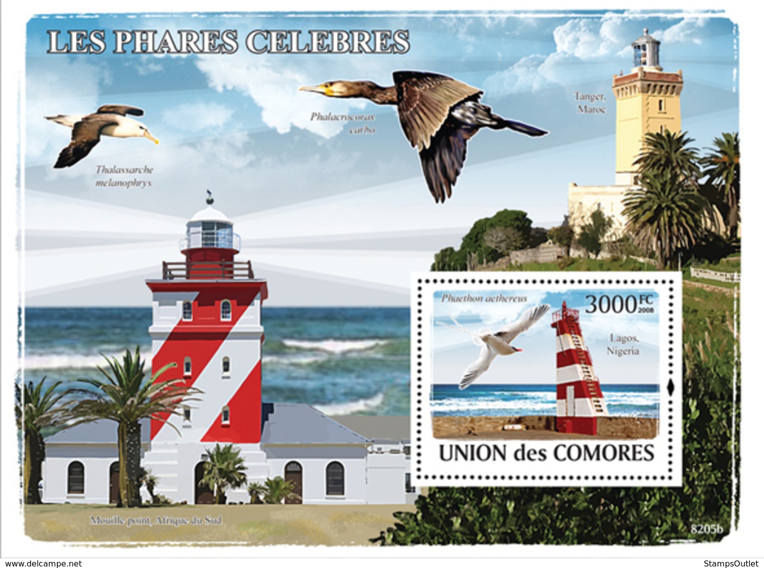 COMORES 2008 - Lighthouses & Birds. YT 138, Mi 1959/BL451, Sc 1034 - Comoren (1975-...)