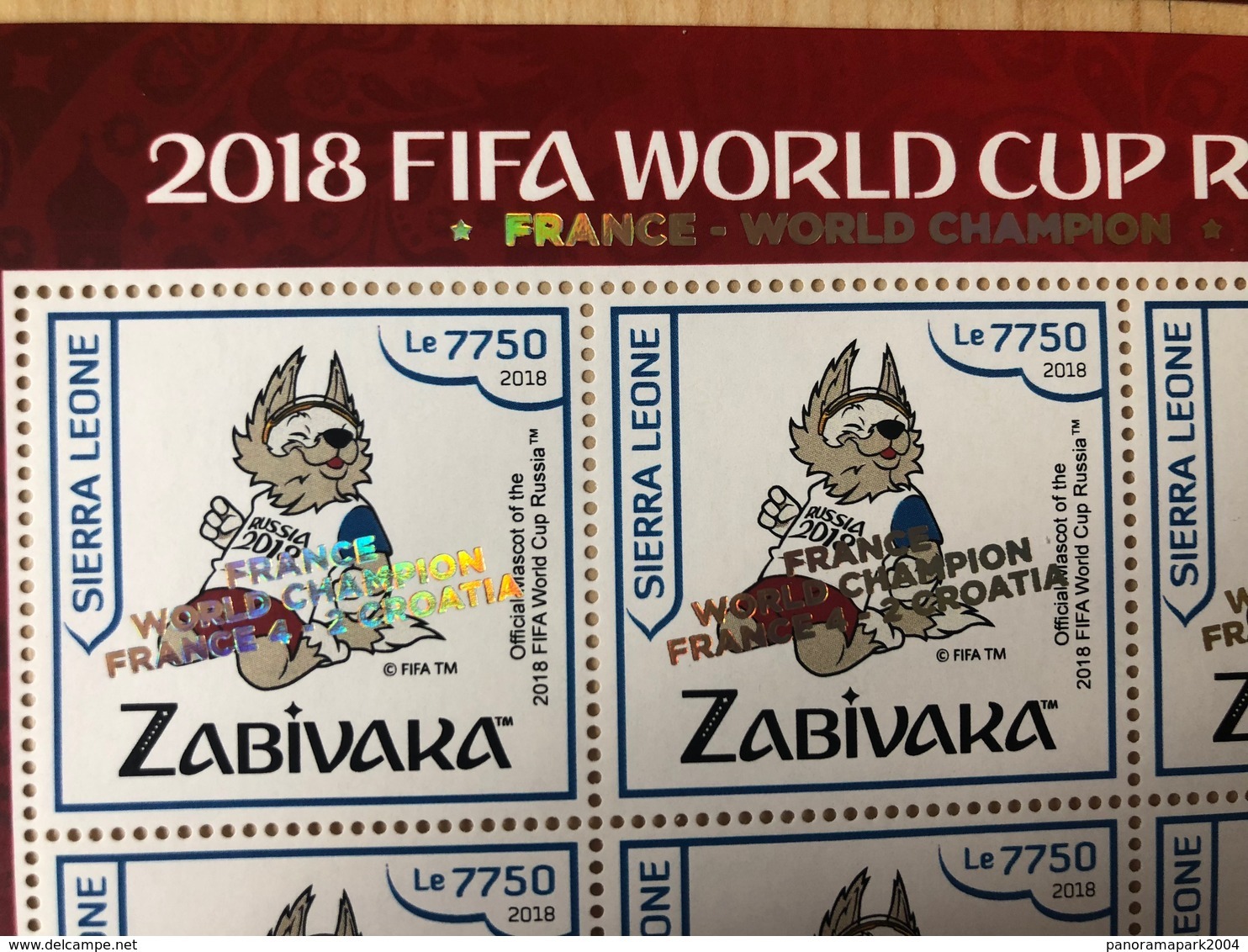 Sierra Leone 2018 Surch. Ovpt. "FRANCE CHAMPION" FIFA World Cup WM Coupe Du Monde Russie Russia Football Fußball Soccer - 2018 – Rusia