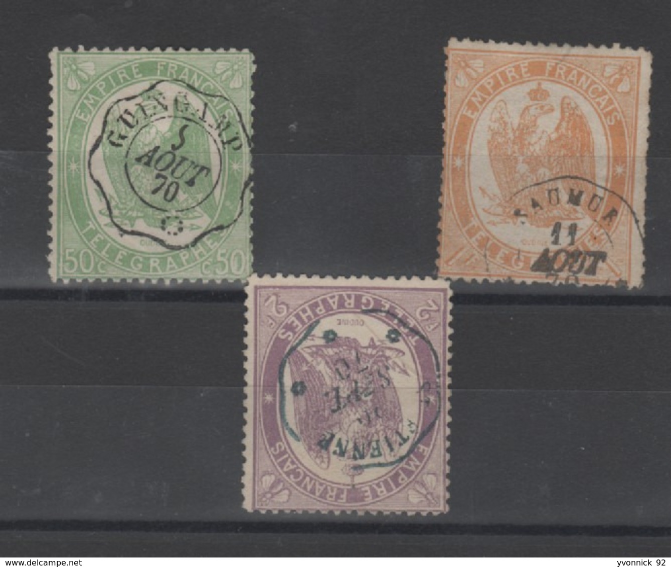France - Timbre Télégraphe Empire (1865 ) N°6/8/ - Telegraaf-en Telefoonzegels
