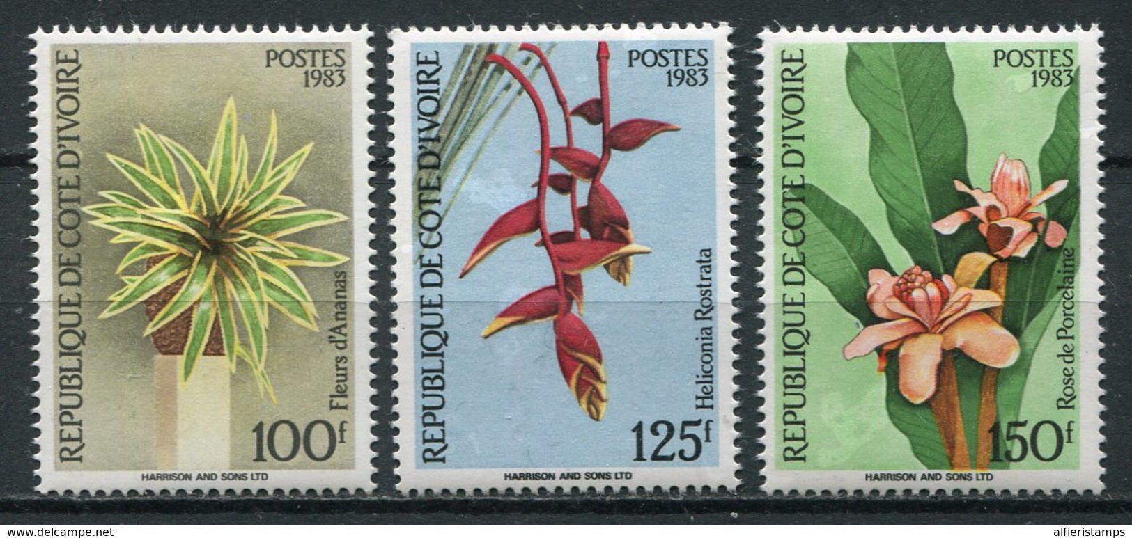 1983 -COTE D'IVOIRE- RARE FLOWERS- 3 VAL. - M.N.H. -LUXE !! - Costa D'Avorio (1960-...)