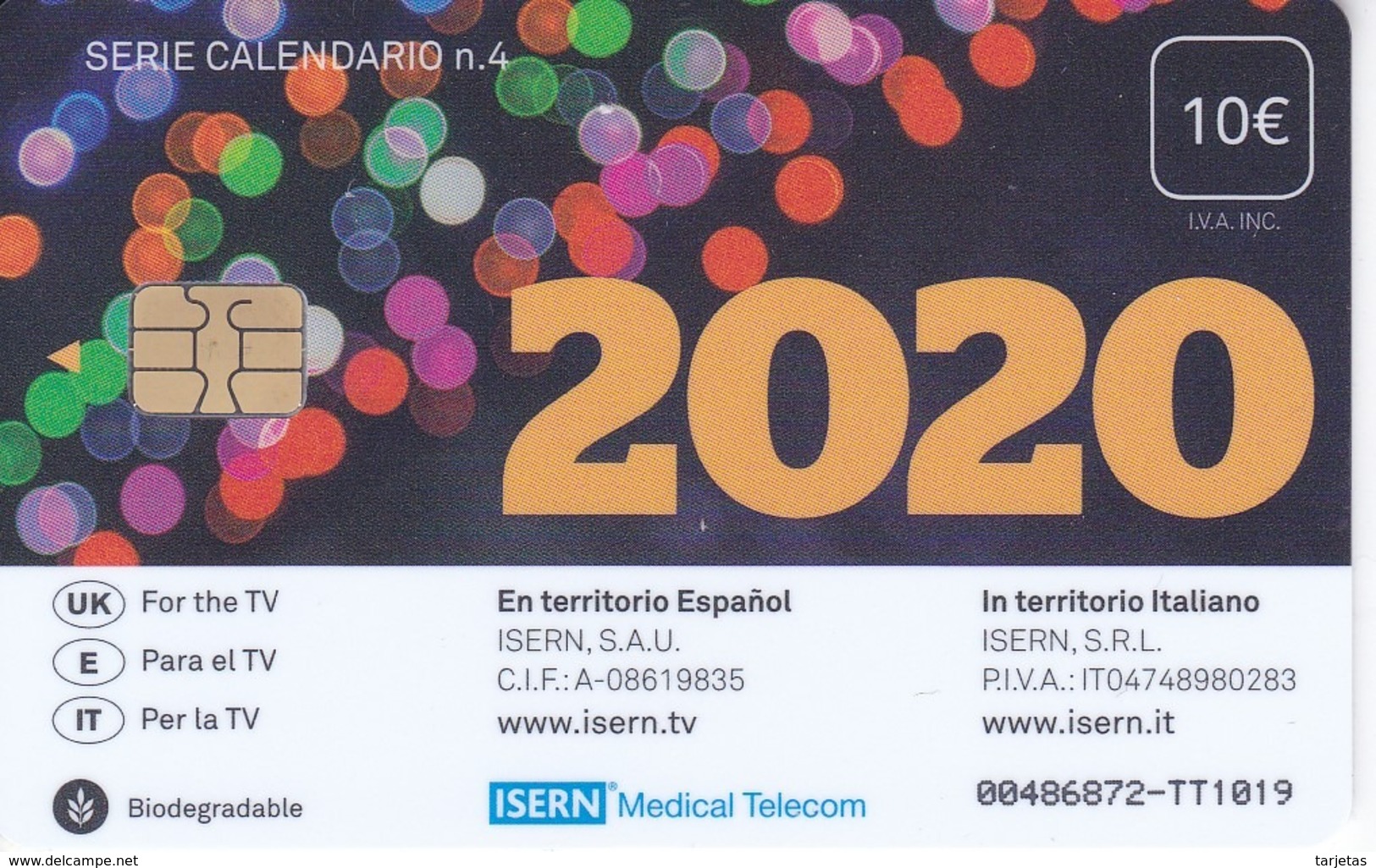 ISN-306 TARJETA DE ESPAÑA DE ISERN DE LA SERIE CALENDARIO Nº4 (AÑO 2020) - Otros & Sin Clasificación