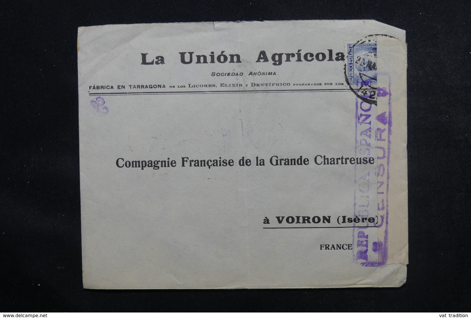 ESPAGNE - Cachet De Censure Sur Enveloppe Commerciale Pour La France En 1937 , Affranchissement Plaisant - L 46854 - Republikanische Zensur