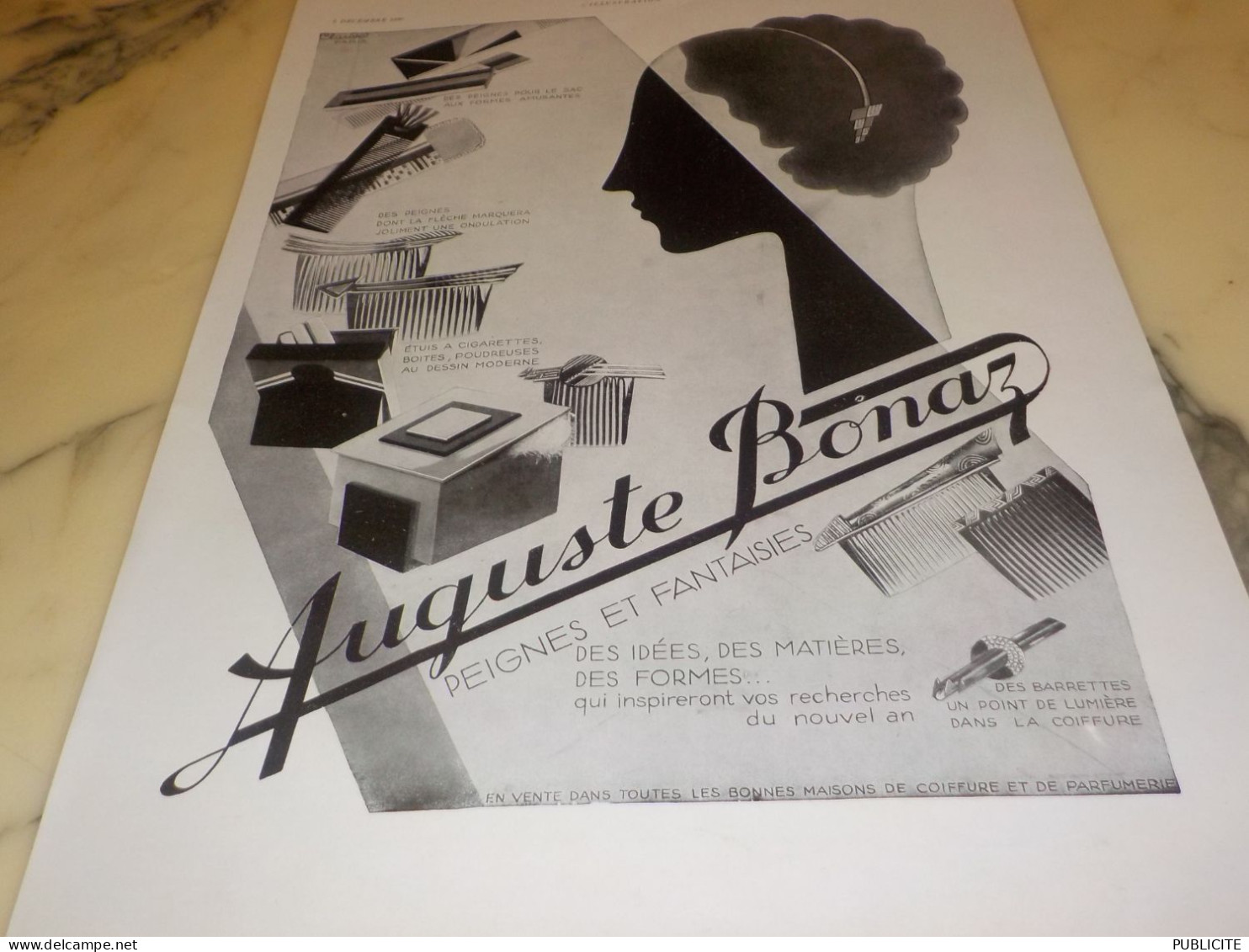 ANCIENNE PUBLICITE VOTRE BEAUTE AUGUSTE BONAZ 1930 - Andere & Zonder Classificatie