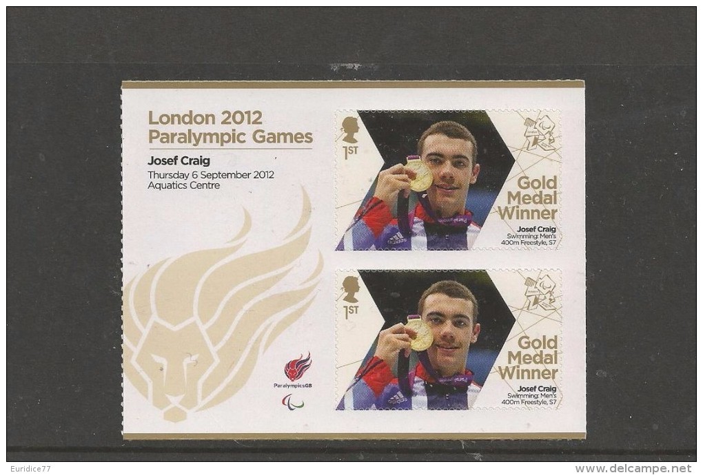 2012 LONDON PARALYMPIC GAMES GB GOLD MEDAL JOSEF CRAIG - Verano 2012: Londres