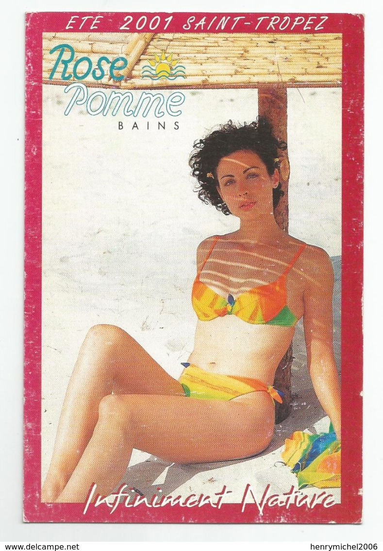 Var 83 - Saint Tropez Boutique Rose Pomme Résidence Du Port Pin Up Femme Maillot De Bains Mode été 2001 Pub - Saint-Tropez