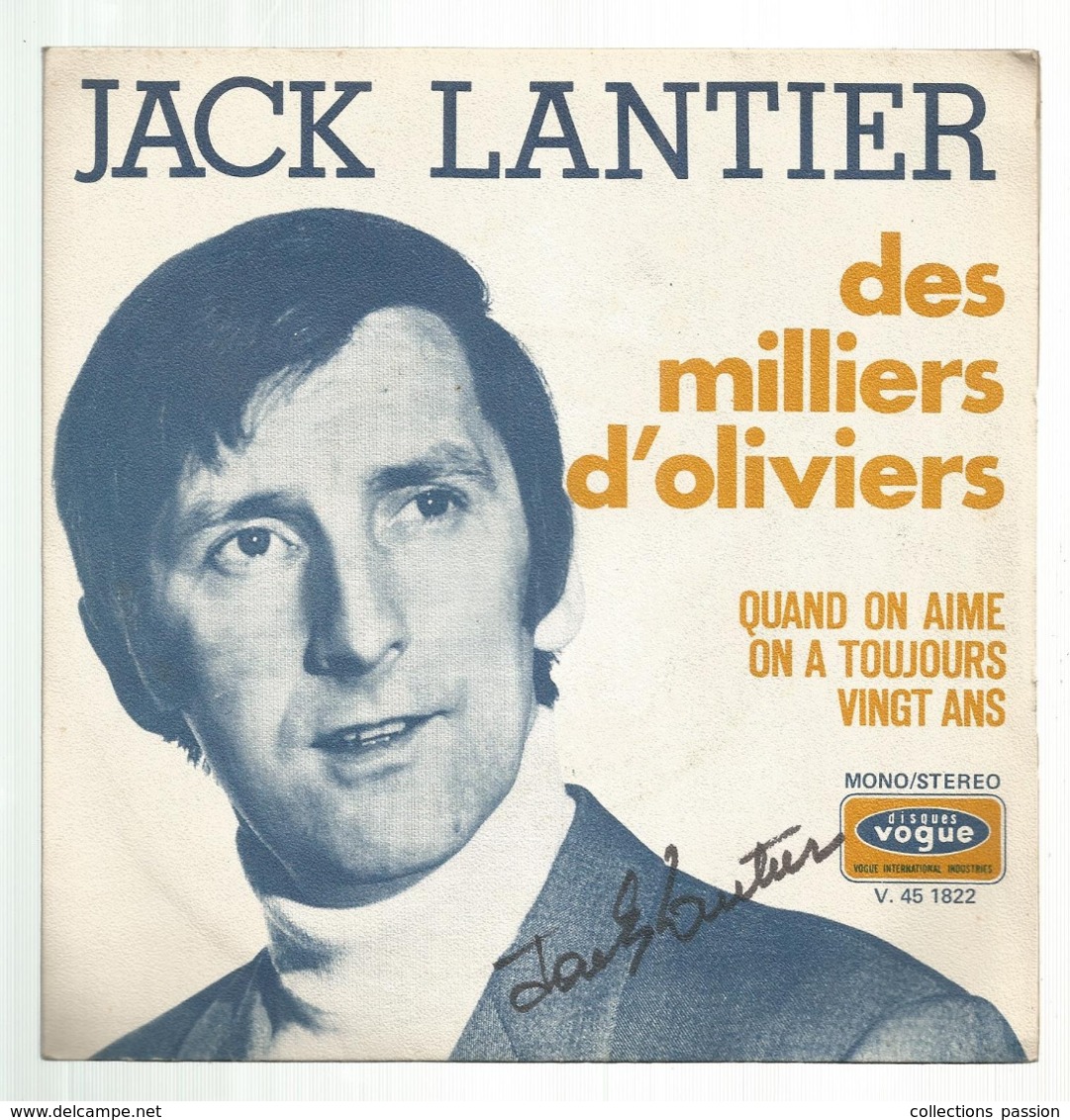 JC , 45 T ,vinyl , JACK LANTIER , DEDICACEE , 2 Scans,  Frais Fr 3.50 E - Autres & Non Classés