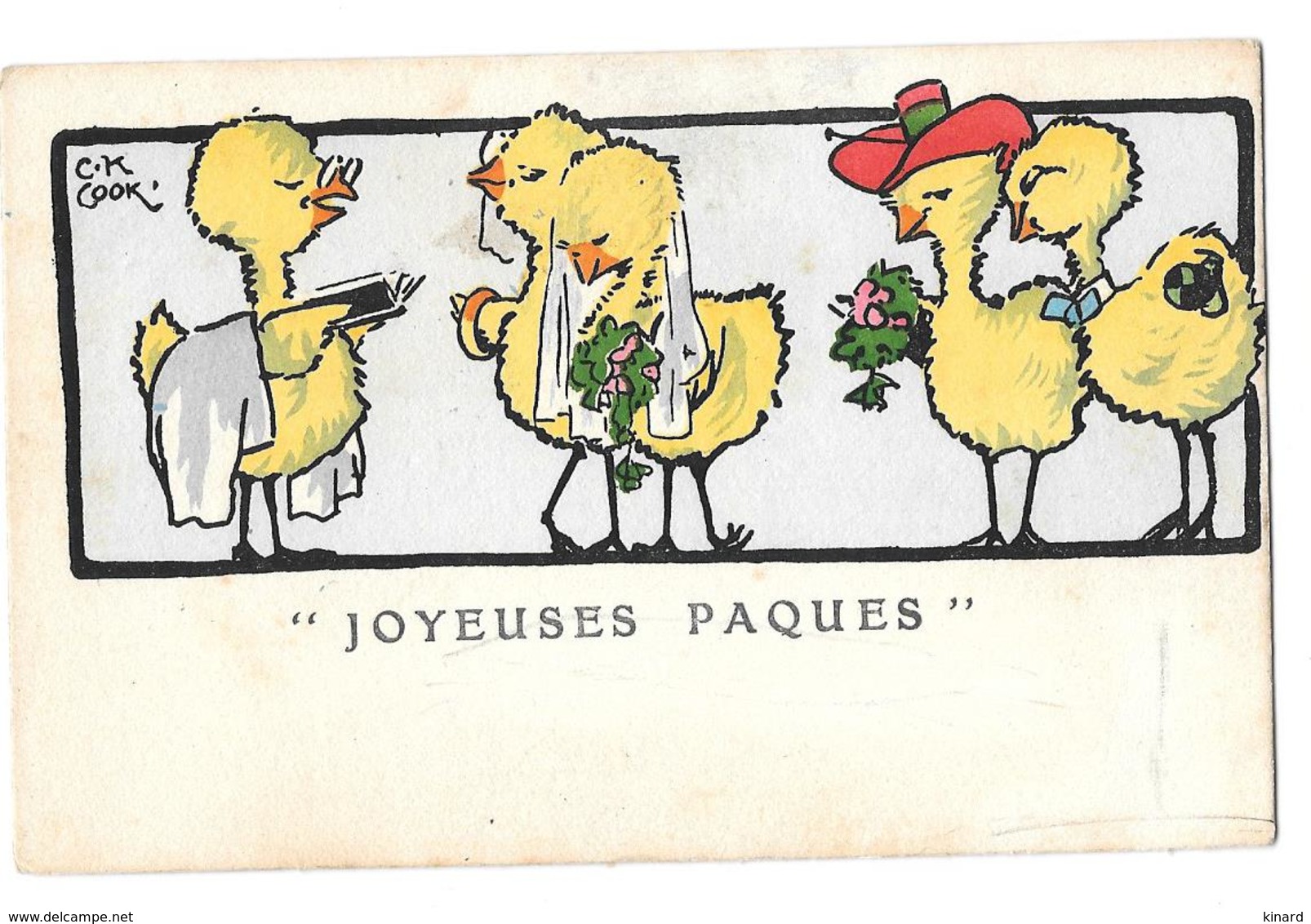 CPA ..ILLUSTRATEUR...     C.K  COOK..JOYEUSES PAQUES  LE MARIAGE... BE..SCAN M.M VIENNE N° 248... - Sonstige & Ohne Zuordnung