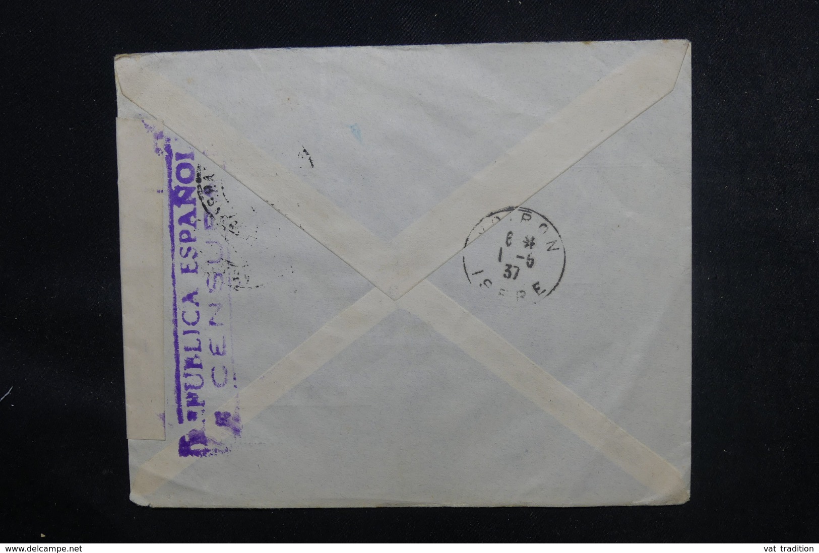 ESPAGNE - Cachet De Censure Sur Enveloppe Commerciale Pour La France En 1937 - L 46876 - Republikanische Zensur