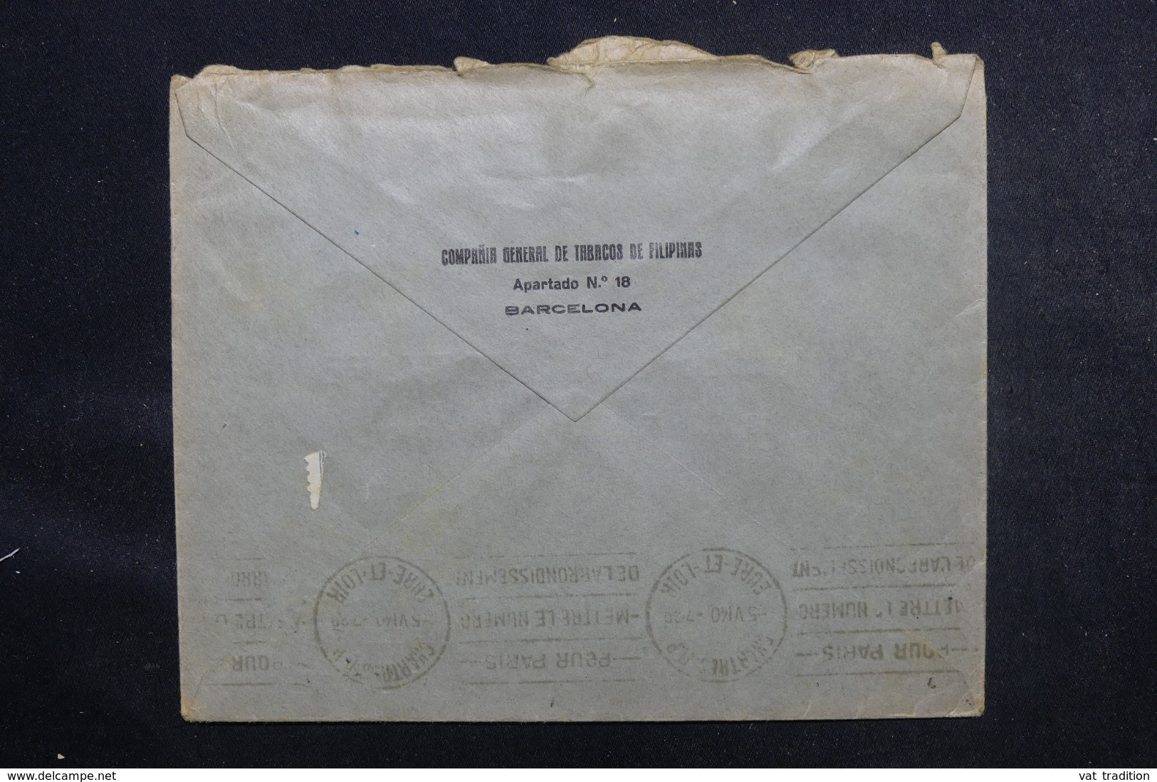 ESPAGNE - Cachet De Censure Sur Enveloppe Commerciale De Barcelone Pour La France En 1940 - L 46877 - Nationalists Censor Marks