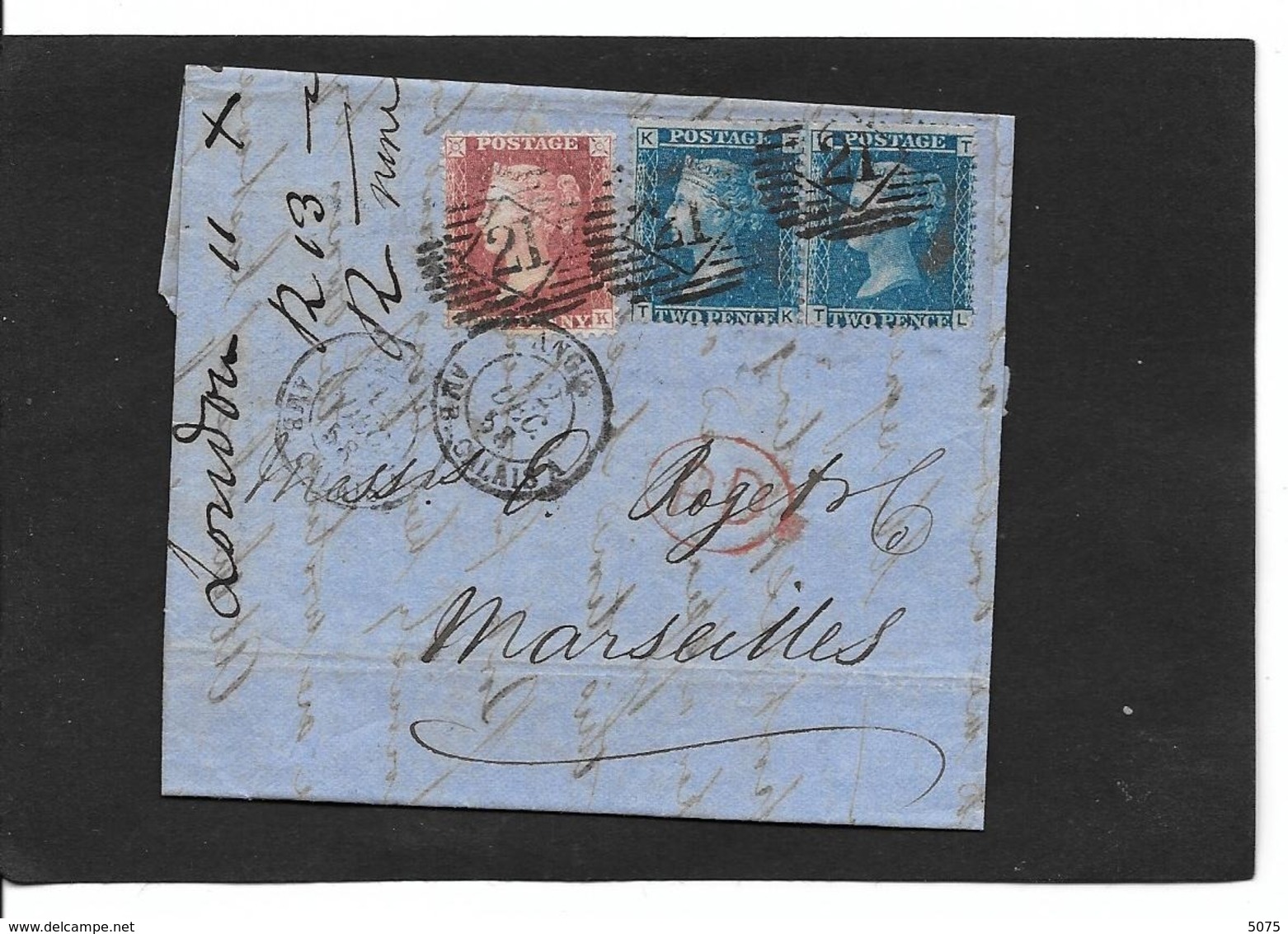 LONDON  11.12.1858 Paire StG 45  Pl 7+43 - Lettres & Documents