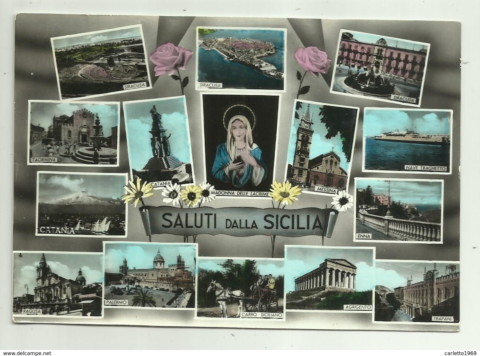 SALUTI DALLA SICILIA - VEDUTE CITTA'  - VIAGGIATA FG - Other & Unclassified
