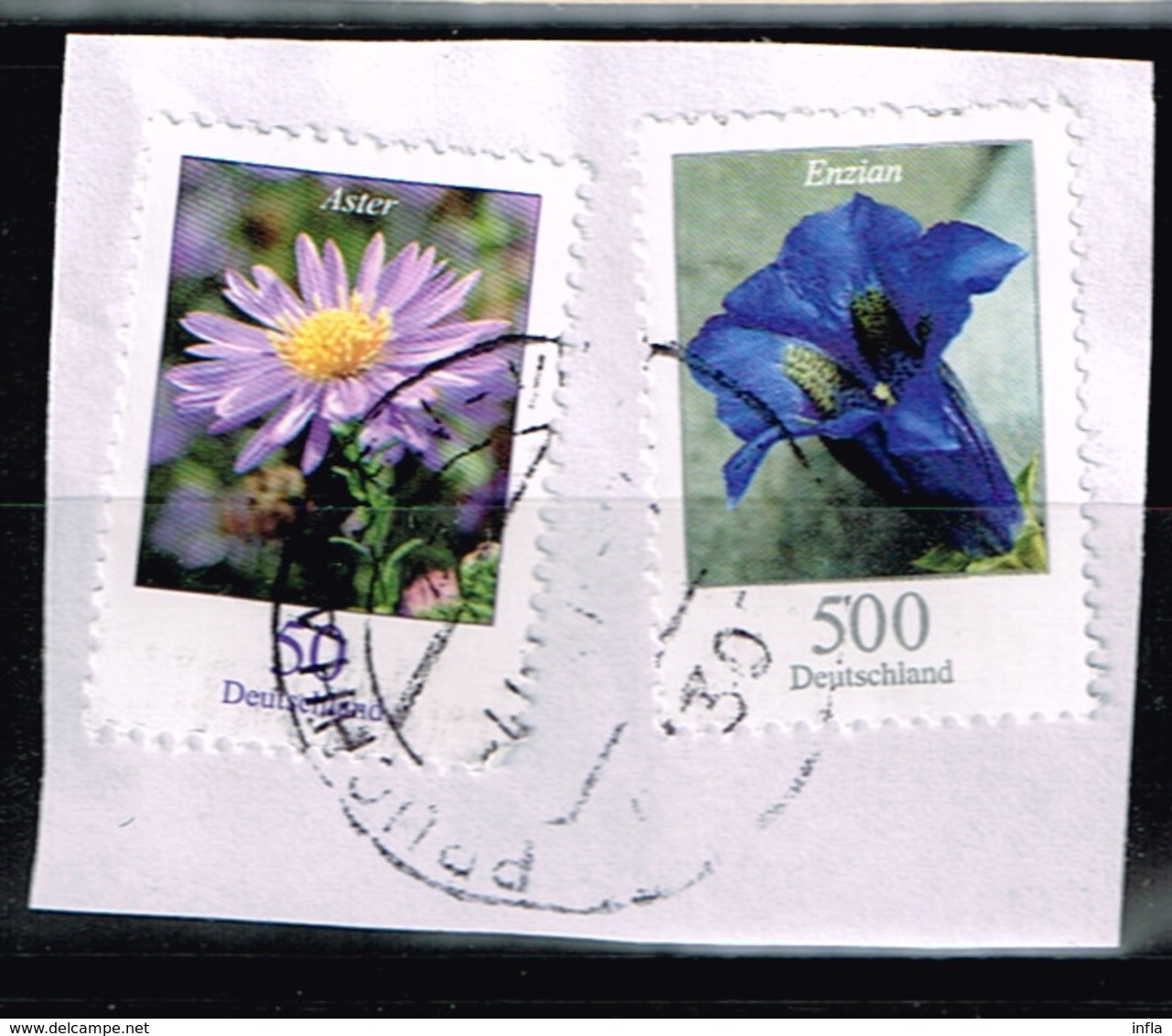 Bund 2005/11, Michel# 2463 + 2877 O Blumen Aster, Enzian - Gebraucht