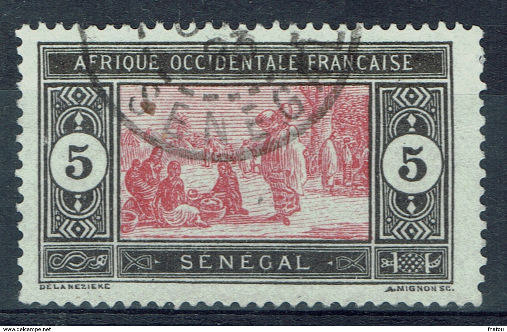 Senegal (French Colony), 5c., African Market, 1922, VFU - Used Stamps