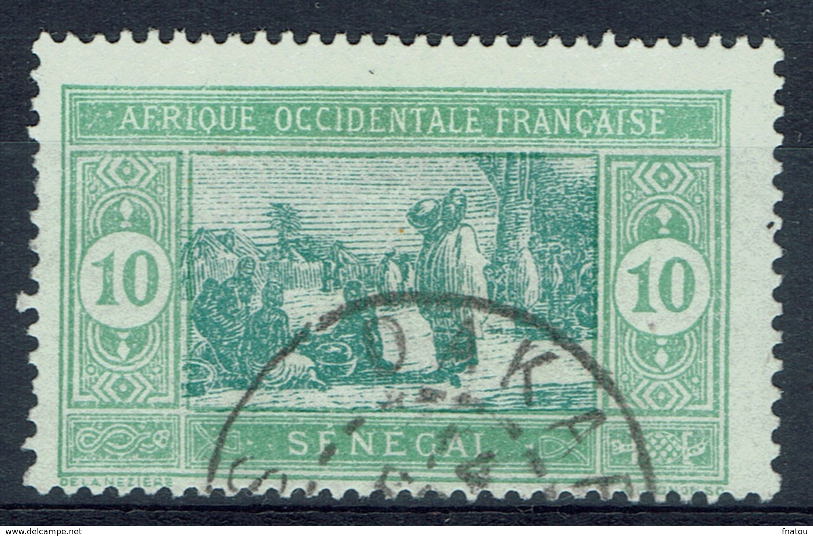 Senegal (French Colony), 10c., African Market, 1922, VFU - Used Stamps