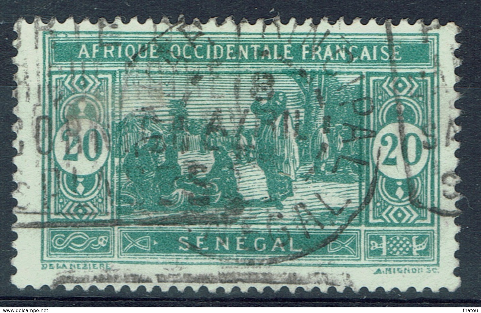 Senegal (French Colony), 20c., African Market, 1922, VFU - Used Stamps