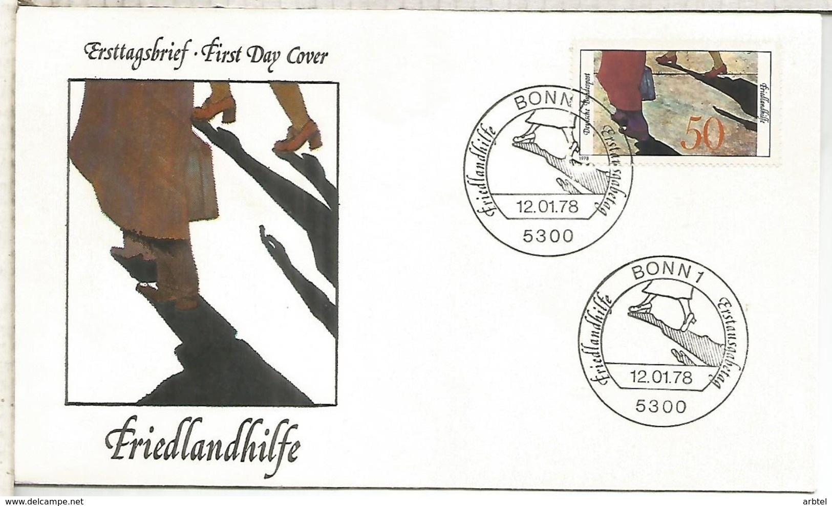 ALEMANIA FDC BONN FRIEDLANDHILFE REFUGIADOS - Covers