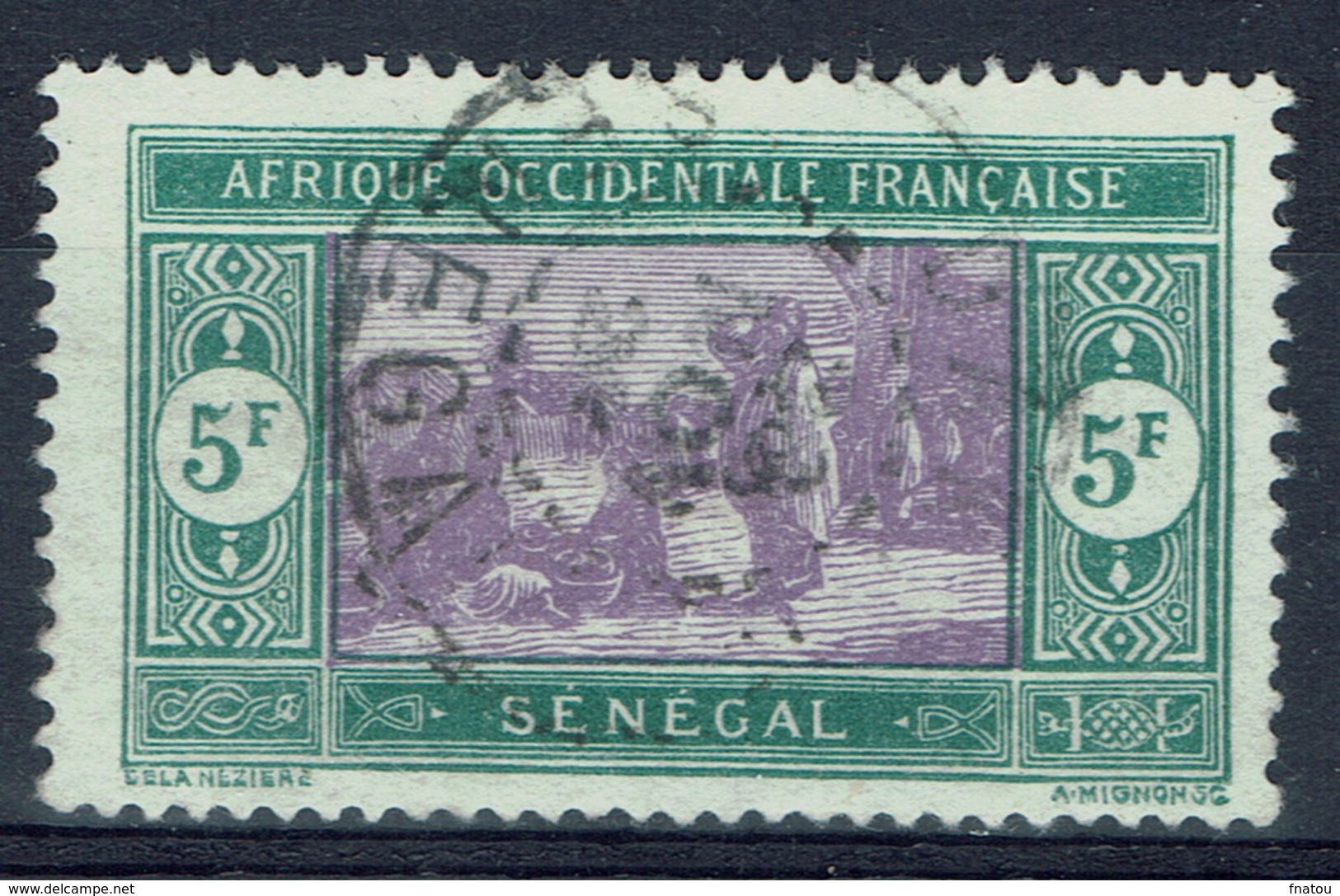 Senegal (French Colony), 5f., African Market, 1914, VFU - Gebraucht