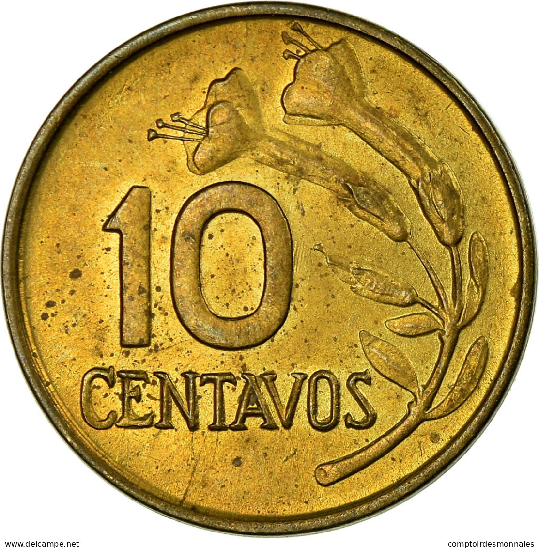 Monnaie, Pérou, 10 Centavos, 1973, Lima, TTB, Laiton, KM:245.2 - Peru