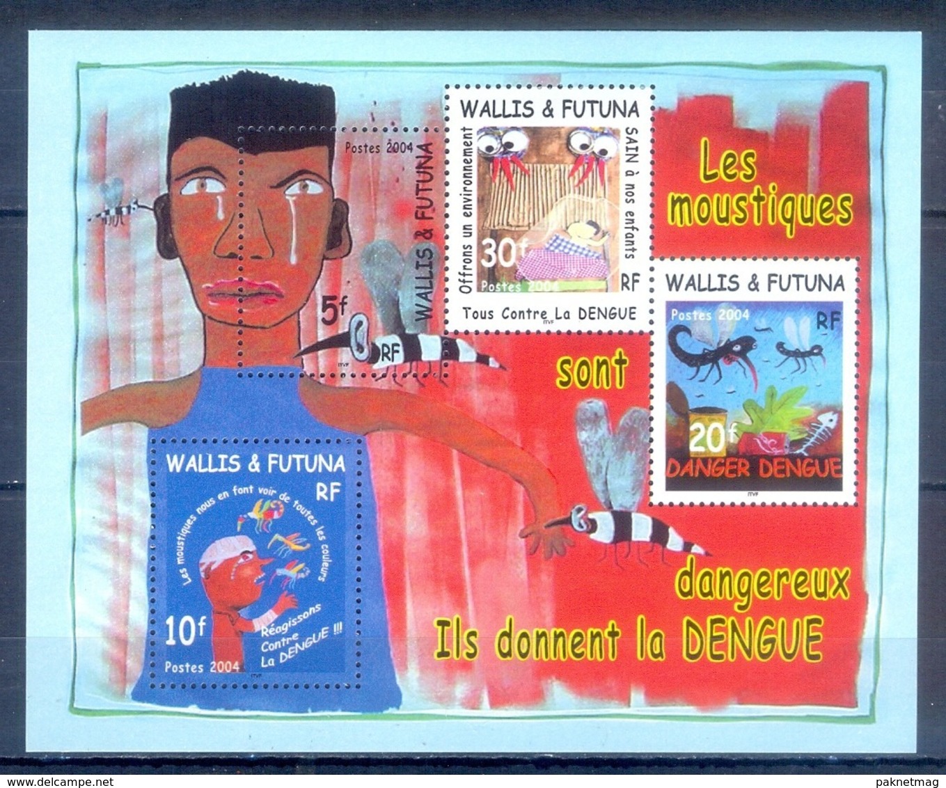 O83- Wallis Et Futuna 2004. Cartoons. Insects Anti Dengue Fever, Mosquito. - Other & Unclassified