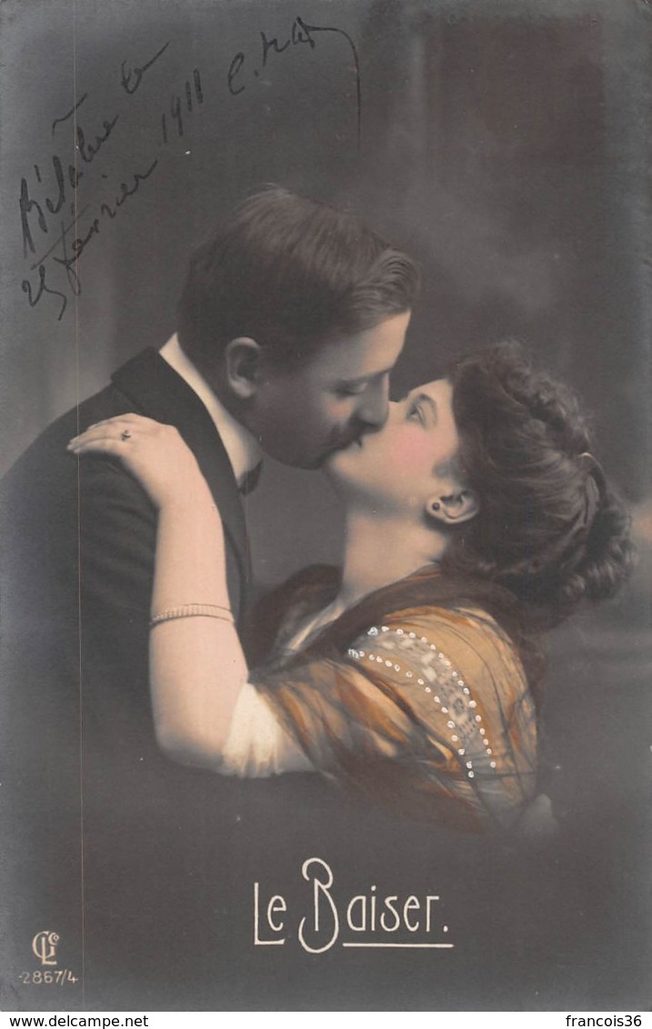 Série De 6 CPA : Le Baiser - Couple Amoureux - 1911 - Amour Passion Tendresse Romantisme French Kiss Love Lot - Coppie